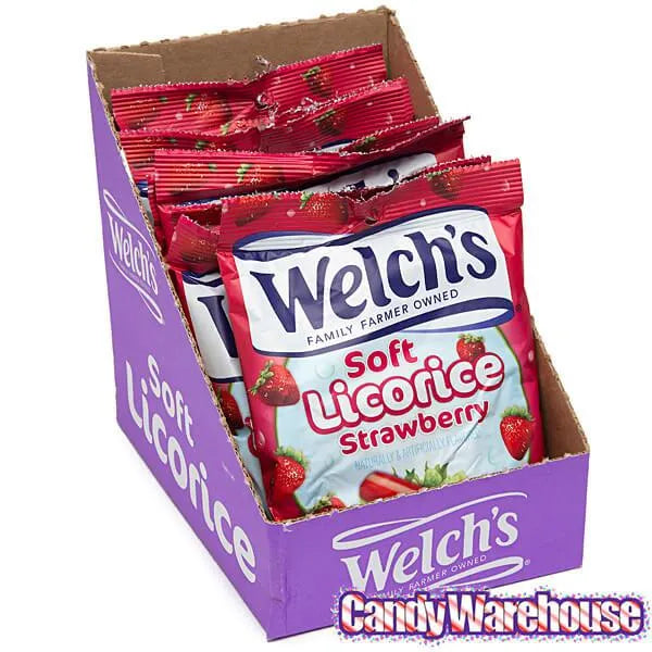 Welch's Soft Licorice Bites 5-Ounce Packs - Strawberry: 12-Piece Display