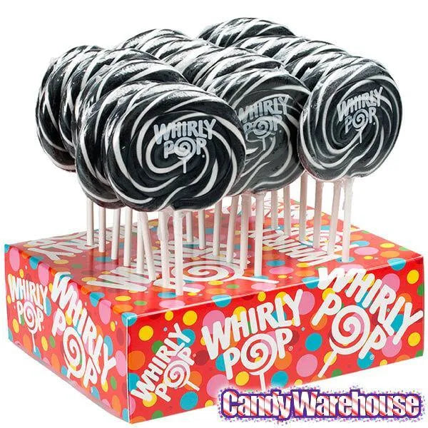 Whirly Pop 1.5-Ounce Swirl Suckers - Black: 24-Piece Display