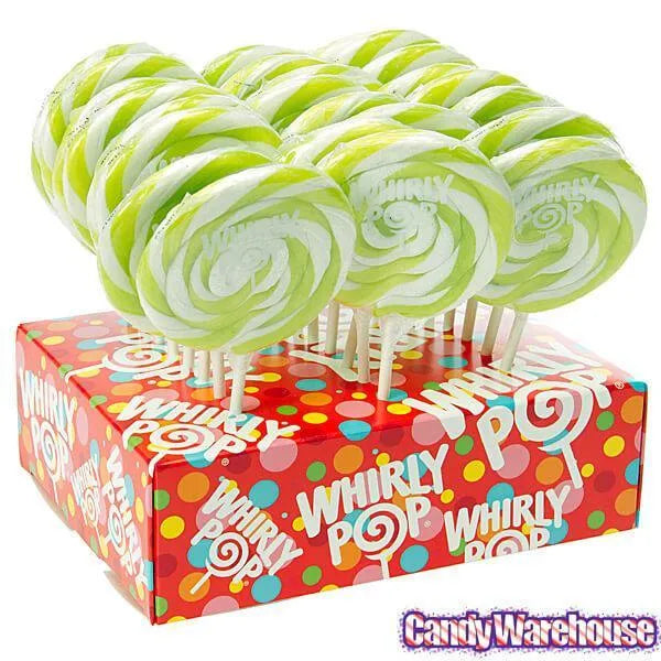 Whirly Pop 1.5-Ounce Swirl Suckers - Bright Green: 24-Piece Display