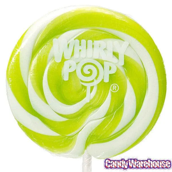 Whirly Pop 1.5-Ounce Swirl Suckers - Bright Green: 24-Piece Display