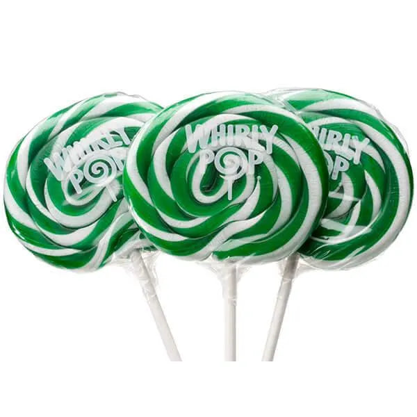 Whirly Pop 1.5-Ounce Swirl Suckers - Green: 24-Piece Display