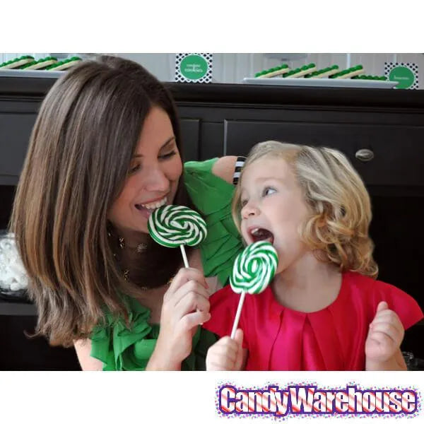 Whirly Pop 1.5-Ounce Swirl Suckers - Green: 24-Piece Display