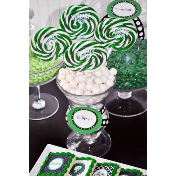 Whirly Pop 1.5-Ounce Swirl Suckers - Green: 24-Piece Display