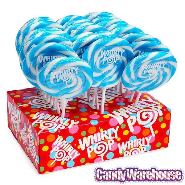 Whirly Pop 1.5-Ounce Swirl Suckers - Light Blue: 24-Piece Display