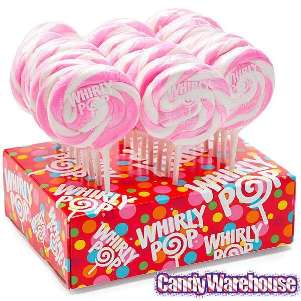 Whirly Pop 1.5-Ounce Swirl Suckers - Light Pink: 24-Piece Display