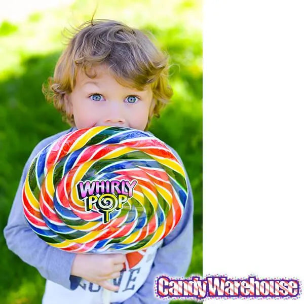 Whirly Pop 3-Pound Giant Rainbow Swirl Sucker: 4-Piece Case