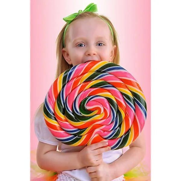 Whirly Pop 3-Pound Giant Rainbow Swirl Sucker: 4-Piece Case