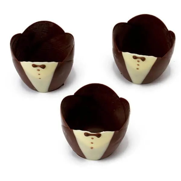 White and Dark Chocolate Tuxedo Cups: 6-Piece Box