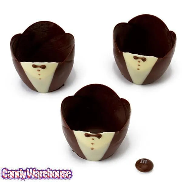 White and Dark Chocolate Tuxedo Cups: 6-Piece Box