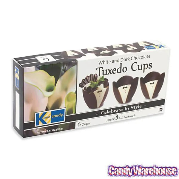 White and Dark Chocolate Tuxedo Cups: 6-Piece Box