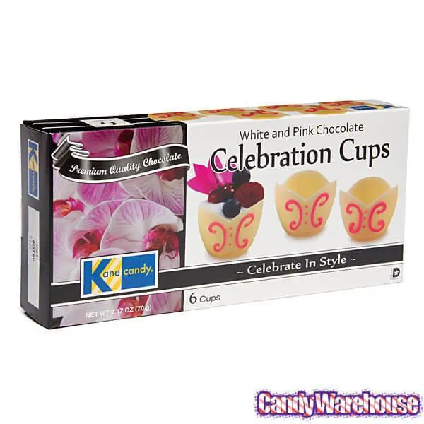 White and Pink Chocolate Celebration Cups: 6-Piece Box