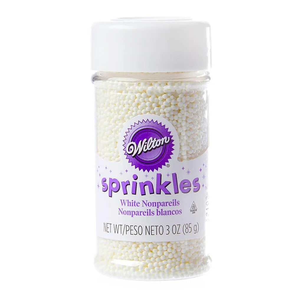 White Nonpareils Sprinkles: 3-Ounce Bottle