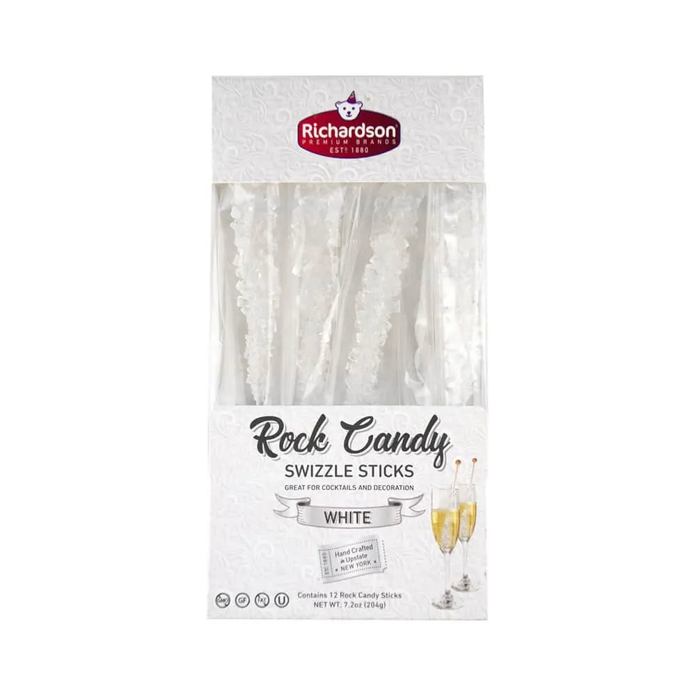 White Rock Candy Swizzle Sticks: 12-Piece Box