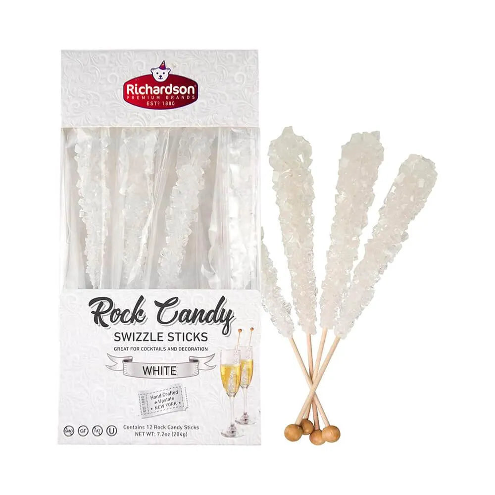 White Rock Candy Swizzle Sticks: 12-Piece Box