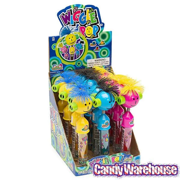 Wiggle Pop Giggling Spring Lollipops: 12-Piece Box