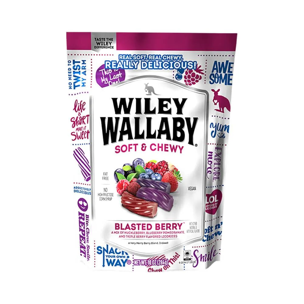 Wiley Wallaby Blasted Berry Licorice Bites : 12-Piece Case