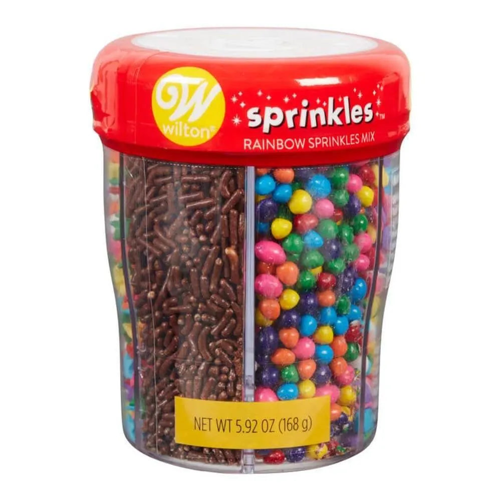 Wilton Rainbow Basics Sprinkles Mix with Turning Lid: 5.92-Ounce Bottle