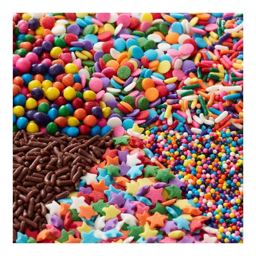 Wilton Rainbow Basics Sprinkles Mix with Turning Lid: 5.92-Ounce Bottle