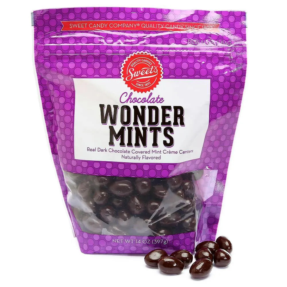 Wonder Mints Dark Chocolate Covered Mint Creme Candy: 14-Ounce Bag