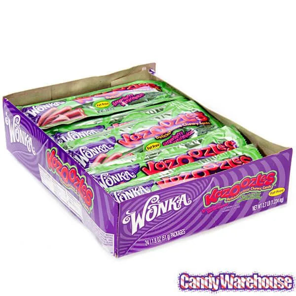 Wonka KazoOZles Candy Ropes - Strawberry Watermelon: 24-Piece Box