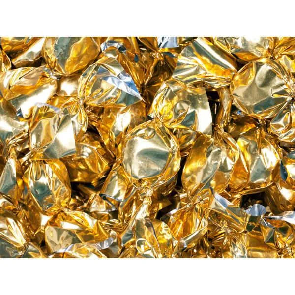 Wrapped Hard Candy Ovals - Gold - Peppermint: 5LB Bag