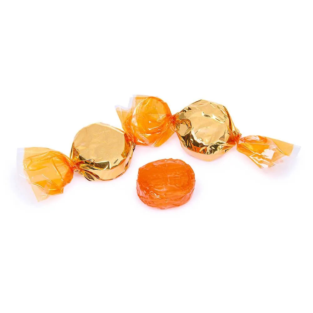 Wrapped Hard Candy Ovals - Orange: 5LB Bag