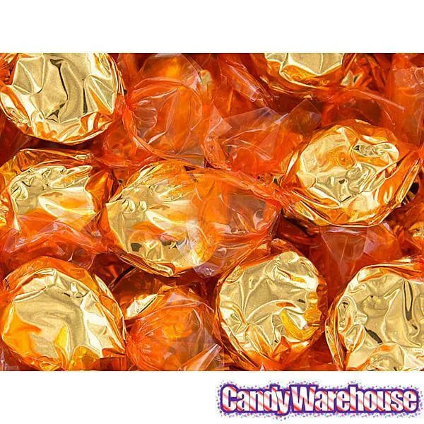 Wrapped Hard Candy Ovals - Orange: 5LB Bag