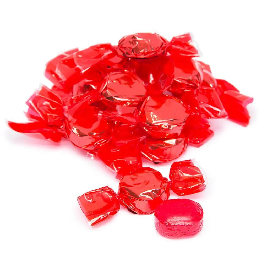 Wrapped Hard Candy Ovals - Red - Cherry: 5LB Bag