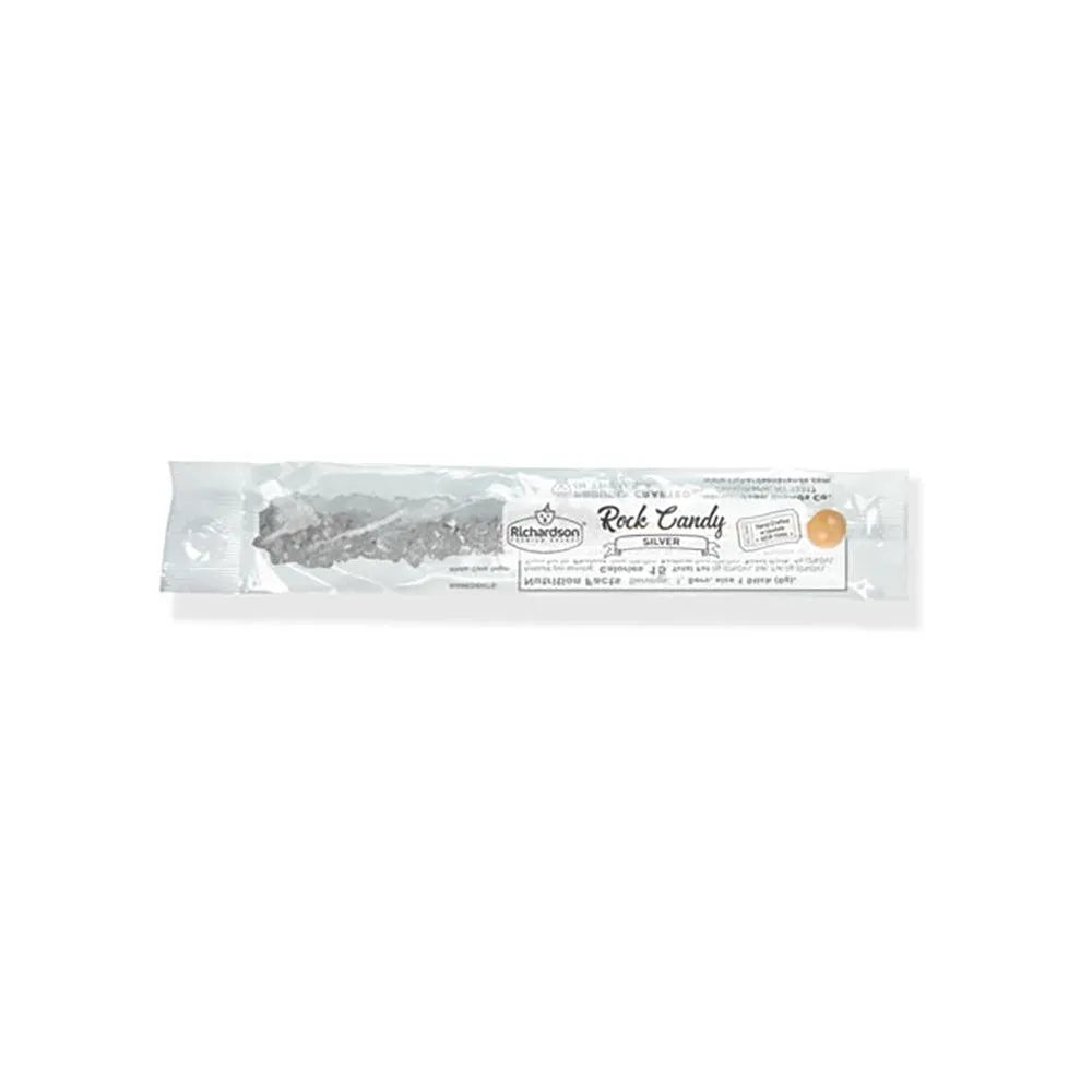 Wrapped Rock Candy Crystal Sticks - Silver: 120-Piece Case