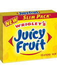 Wrigley's Juicy Fruit Gum 15 Slim Pack / Sticks: 10-Piece Box