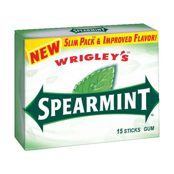 Wrigley's Spearmint Gum Slim Packs: 10-Piece Box