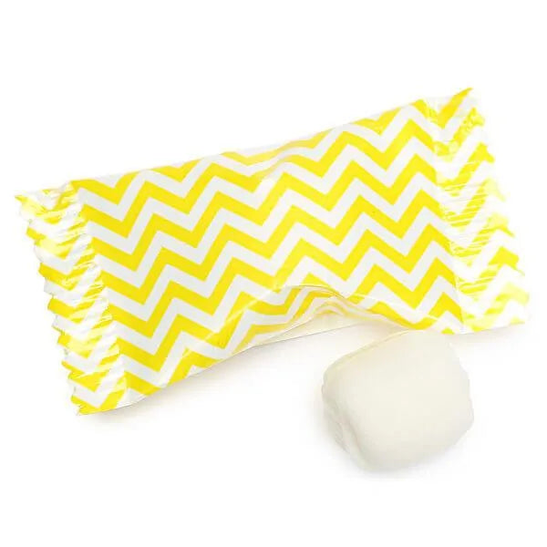 Yellow Chevron Stripe Wrapped Buttermint Creams: 300-Piece Case