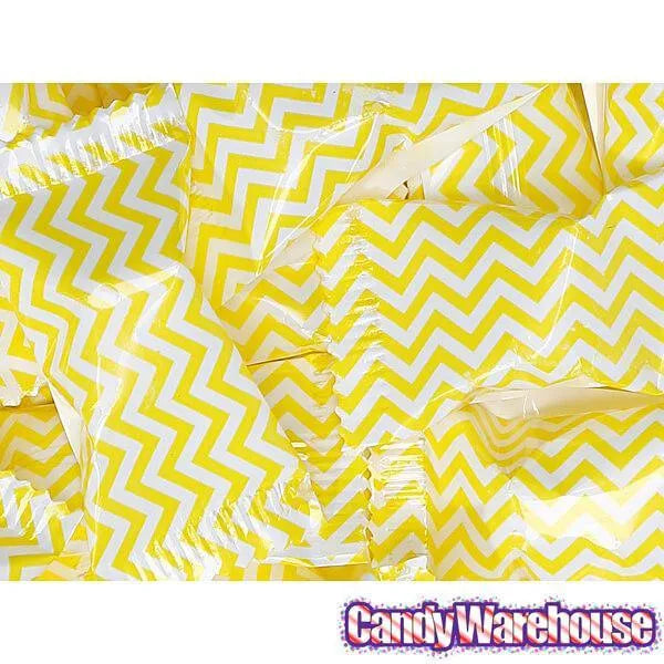 Yellow Chevron Stripe Wrapped Buttermint Creams: 300-Piece Case