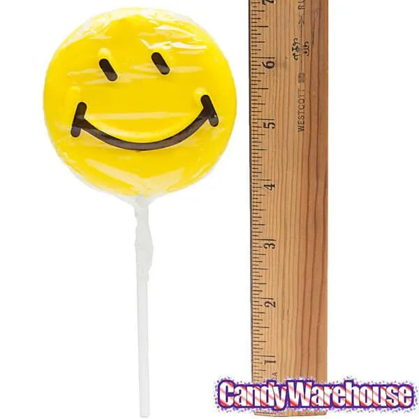 Yellow Smiley Face Lollipops: 60-Piece Case