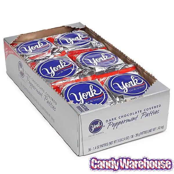 York Peppermint Patties Candy Packs: 36-Piece Box