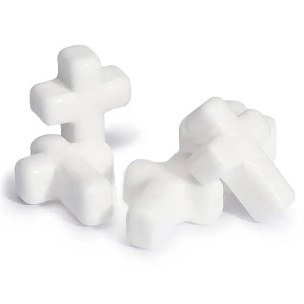 YumJunkie Mini White Candy Crosses: 5LB Bag