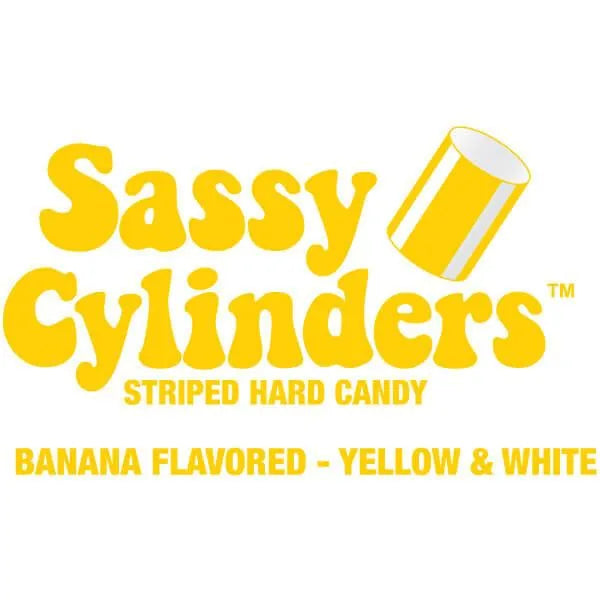 YumJunkie Sassy Cylinders Banana Yellow Striped Hard Candy: 5LB Bag