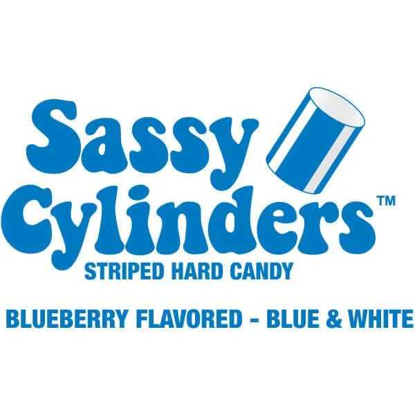 YumJunkie Sassy Cylinders Blueberry Blue Striped Hard Candy: 5LB Bag