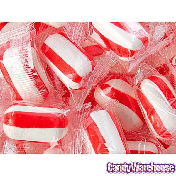 YumJunkie Sassy Cylinders Cherry Red Striped Hard Candy: 5LB Bag