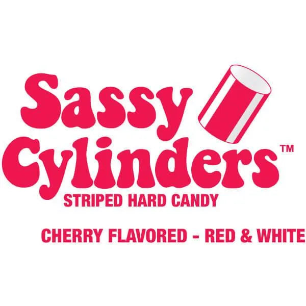 YumJunkie Sassy Cylinders Cherry Red Striped Hard Candy: 5LB Bag