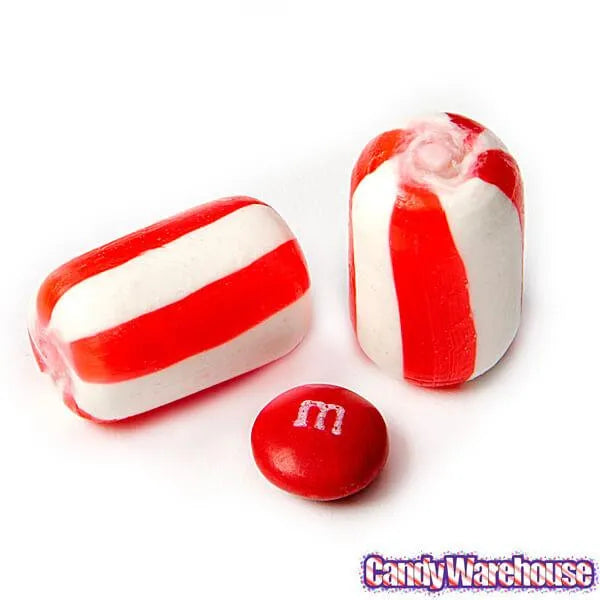 YumJunkie Sassy Cylinders Cherry Red Striped Hard Candy: 5LB Bag