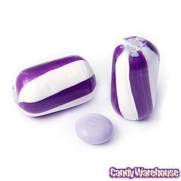 YumJunkie Sassy Cylinders Grape Purple Striped Hard Candy: 5LB Bag