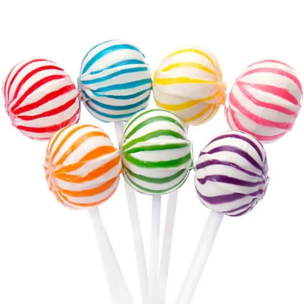 YumJunkie Sassy Spheres Assorted Striped Ball Lollipops: 100-Piece Bag