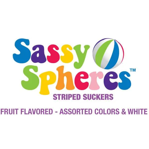 YumJunkie Sassy Spheres Assorted Striped Ball Lollipops: 100-Piece Bag