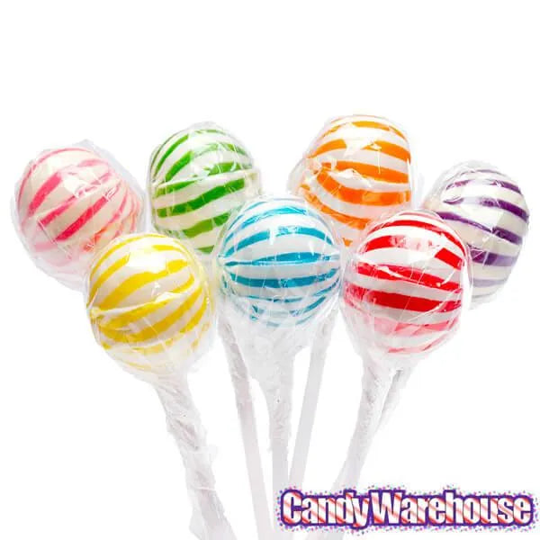 YumJunkie Sassy Spheres Assorted Striped Ball Lollipops: 100-Piece Bag