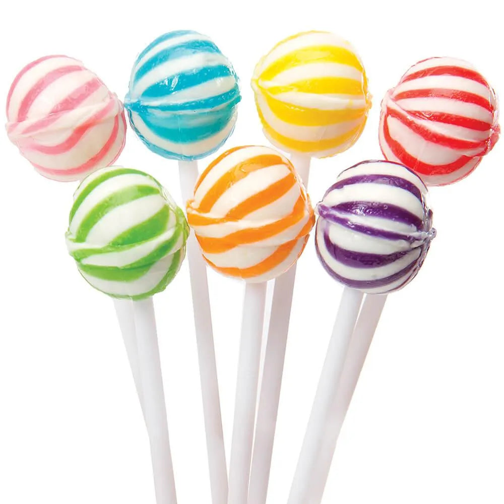 YumJunkie Sassy Spheres Assorted Striped Ball Lollipops - Petite: 400-Piece Bag