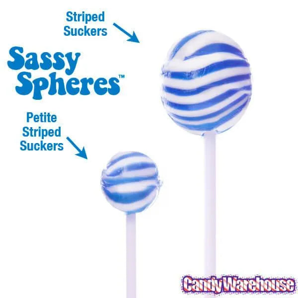 YumJunkie Sassy Spheres Assorted Striped Ball Lollipops - Petite: 400-Piece Bag