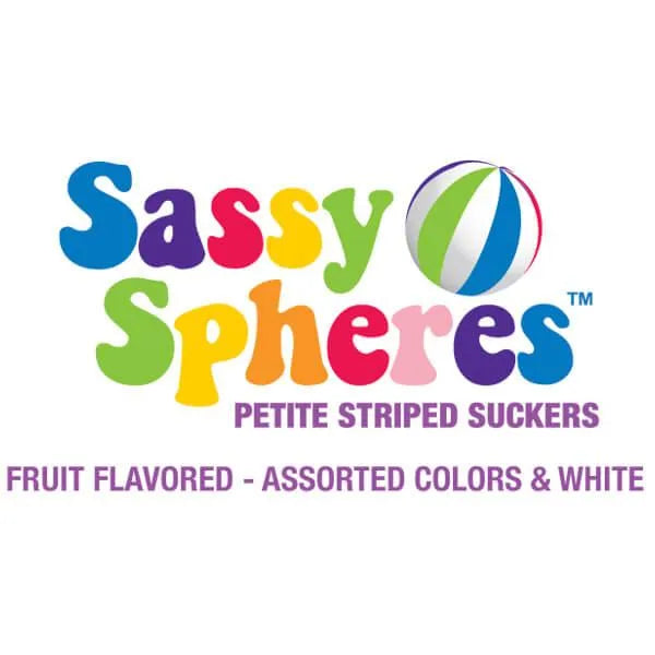 YumJunkie Sassy Spheres Assorted Striped Ball Lollipops - Petite: 400-Piece Bag