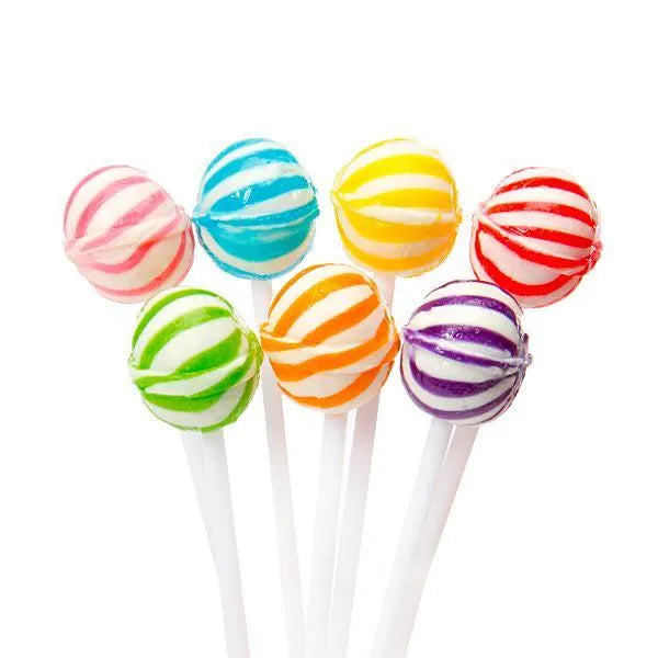 YumJunkie Sassy Spheres Assortment Striped Ball Lollipops - Petite: 150-Piece Bag