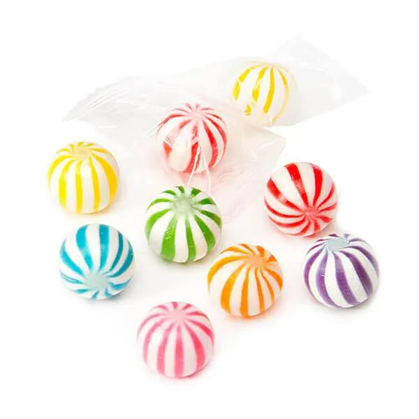 YumJunkie Sassy Spheres Assortment Striped Candy Balls - Petite: 5LB Bag